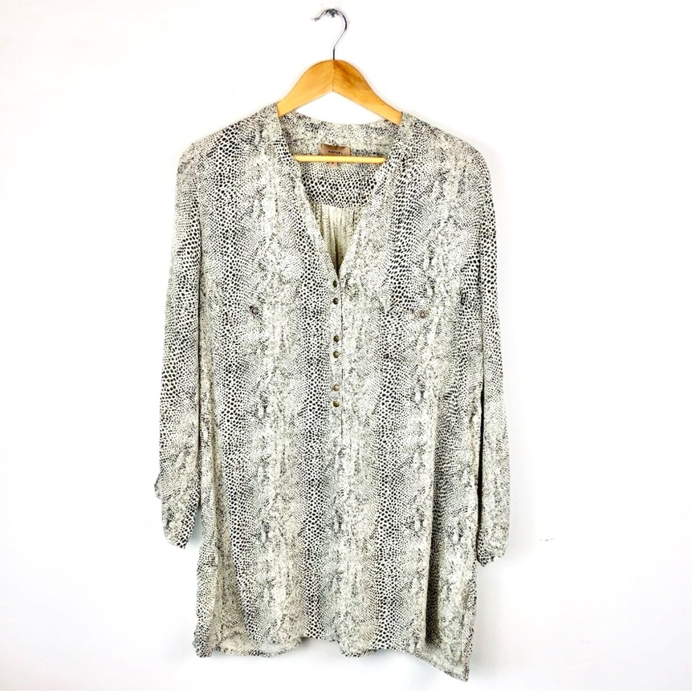 Anthropologie Kachel Snake Print Tunic Top Size Medium